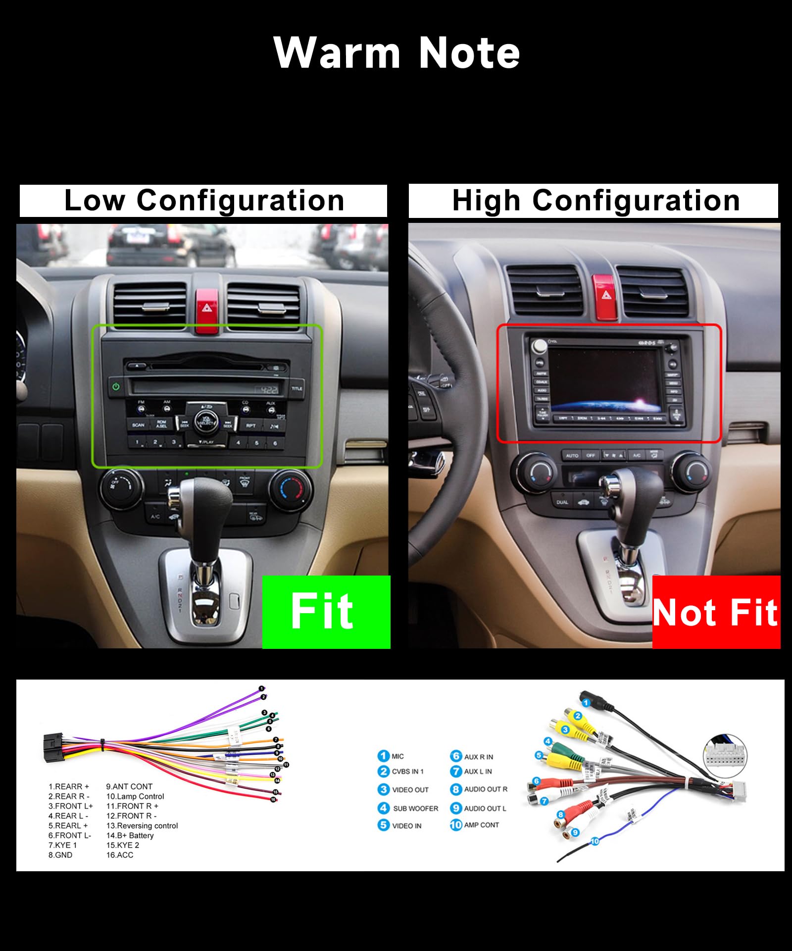 8Core 6G+128G Radio for Honda CRV 2007-2011Car Stereo with 9inch 1280X720P IPS Touchscreen Wireless CarPlay Android Auto 5.0Bluetooth GPS RDS/FM 46EQ DSP 59UIs MirrorLink 5GhzWiFi AHD Backup Camera