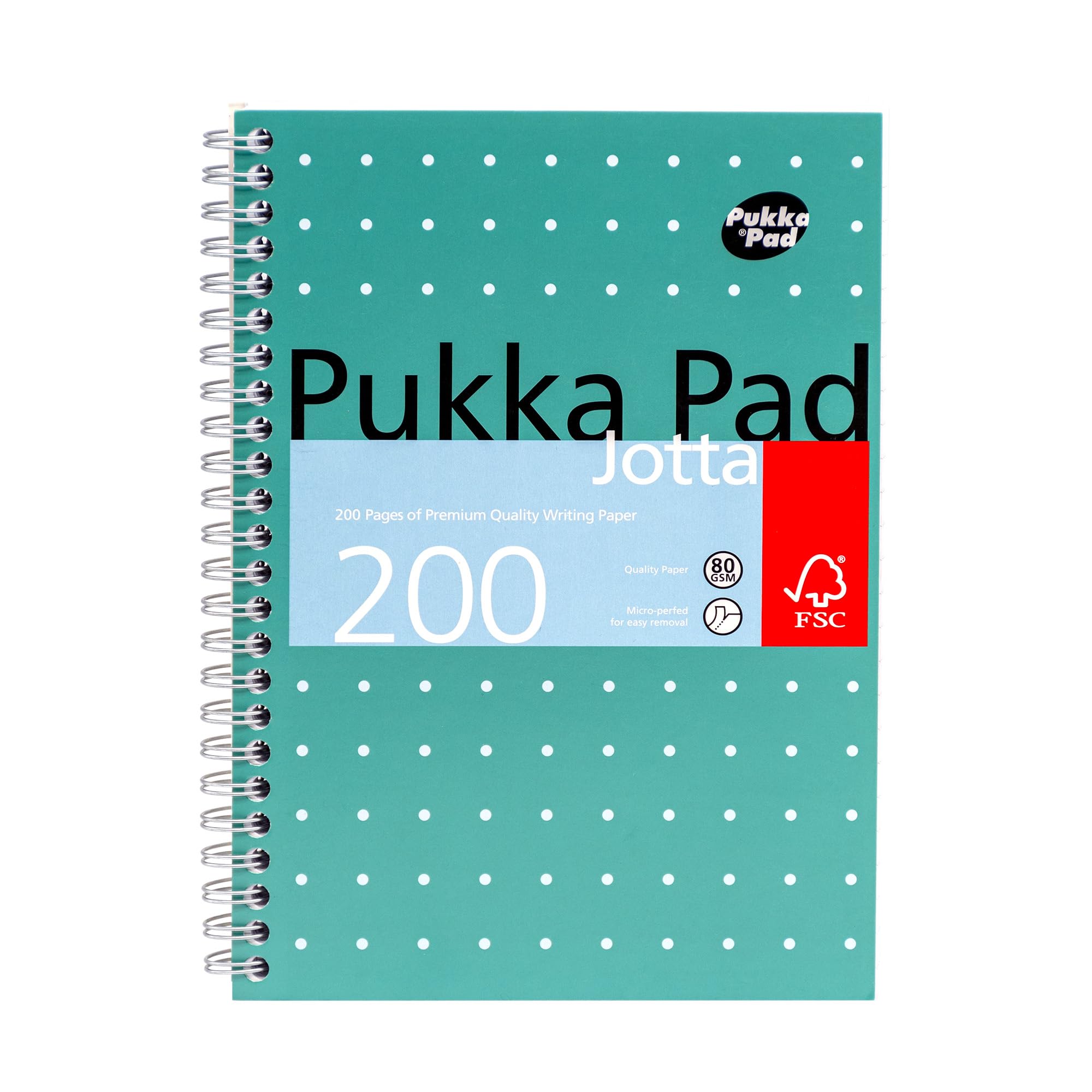 Pukka Pad Jotta Notebook Wirebound Perforated Ruled 80gsm 200pp A5 Metallic Ref JM021 [Pack 3]