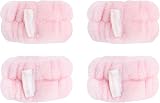 Brushworks Microfibre Wrist Wash Bands Duo Pink 2 Pairs Face Washing Absorbent view 7