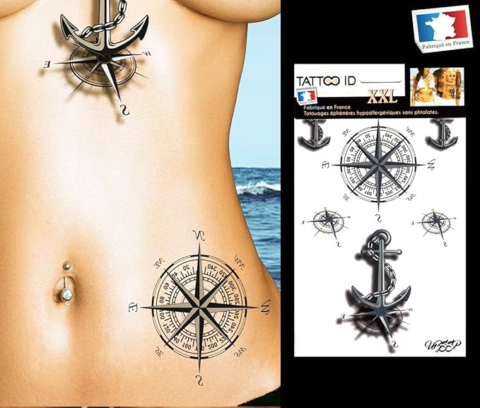 Tattoo Id Xxl Marins Ancora E Rosa Dei Venti Tatuaggio Di