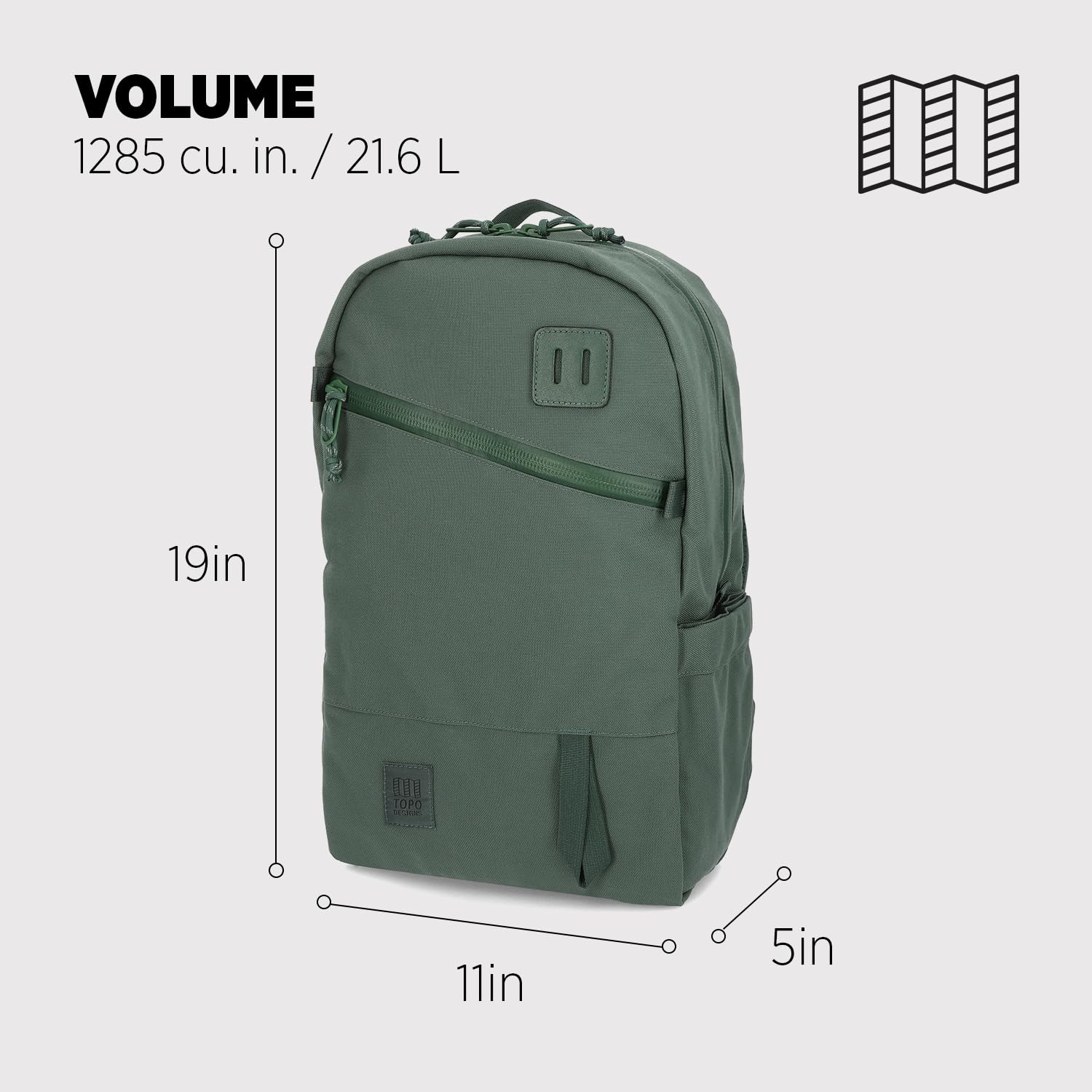 Topo Designs Daypack Tech – Daily Backpack Designed in Denver, Functional Commuter Bag, 2 Padded Laptop Sleeves (Forest)