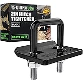 Rhino USA Hitch Tightener Anti-Rattle Clamp - for 2in Hitches | Heavy Duty Steel Stabilizer, Weatherproof Anti-Rust Silencer. For Bike Rack, Hitch Receiver, Cargo Carrier &amp; More.