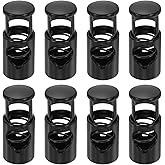uxcell 8Pcs Metal Cord Locks, 6.5mm Single Hole Toggle Spring Stop Cord Locks End Fastener Slider for Backpacks Clothing Drawstrings Lanyards, Black