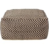 Homescapes Sitzwürfel Trance 40x40 Cm – Handgefertigter Pouf Aus Recycling-Fasern, Ethno-Muster Schwarz-weiß – Als Hocker Oder Fußablage