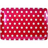 Zeal Mini vassoio da portata, motivo a pois, 18 cm x 14 cm, rosso