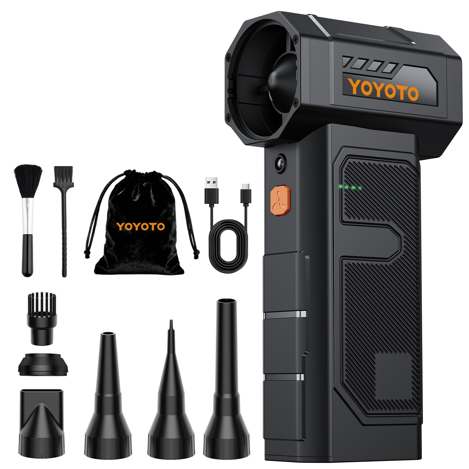 Photo 1 of NON FUNCTIONAL - PARTS ONLY ----------------------------------------------------------------------------------Compressed Air Duster, Electric Air Duster with Upgraded Powerful 40MM Brushless Motor, 4-Gear Cordless Mini Hand Blower with LED Light, 27.75Wh 