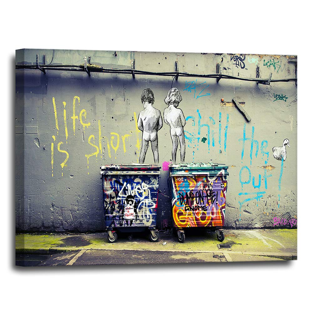 Amazon.com: Funny Motivational Banksy Canvas Wall Decor 16x20 Graffiti