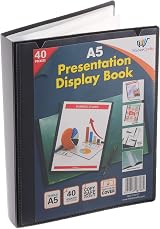 Habercrafts A5 40 Pocket Display Book 80 Views Black Presentation Folder