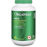 Organika Canadian-Made Maca 4:1 Strength 180 Vcaps - 3000mg | High Bioavialability Formula, Adaptogen to Help with Stress, En
