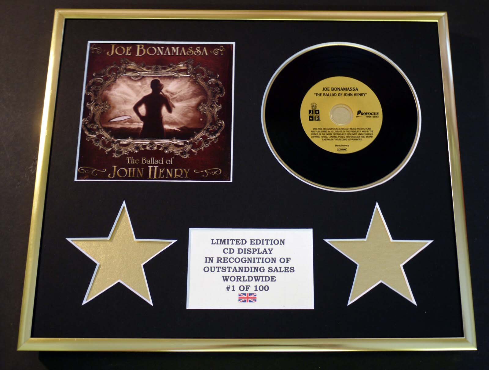 JOE BONAMASSA/CD DISPLAY/LIMITED EDITION/COA/THE BALLAD OF HENRY