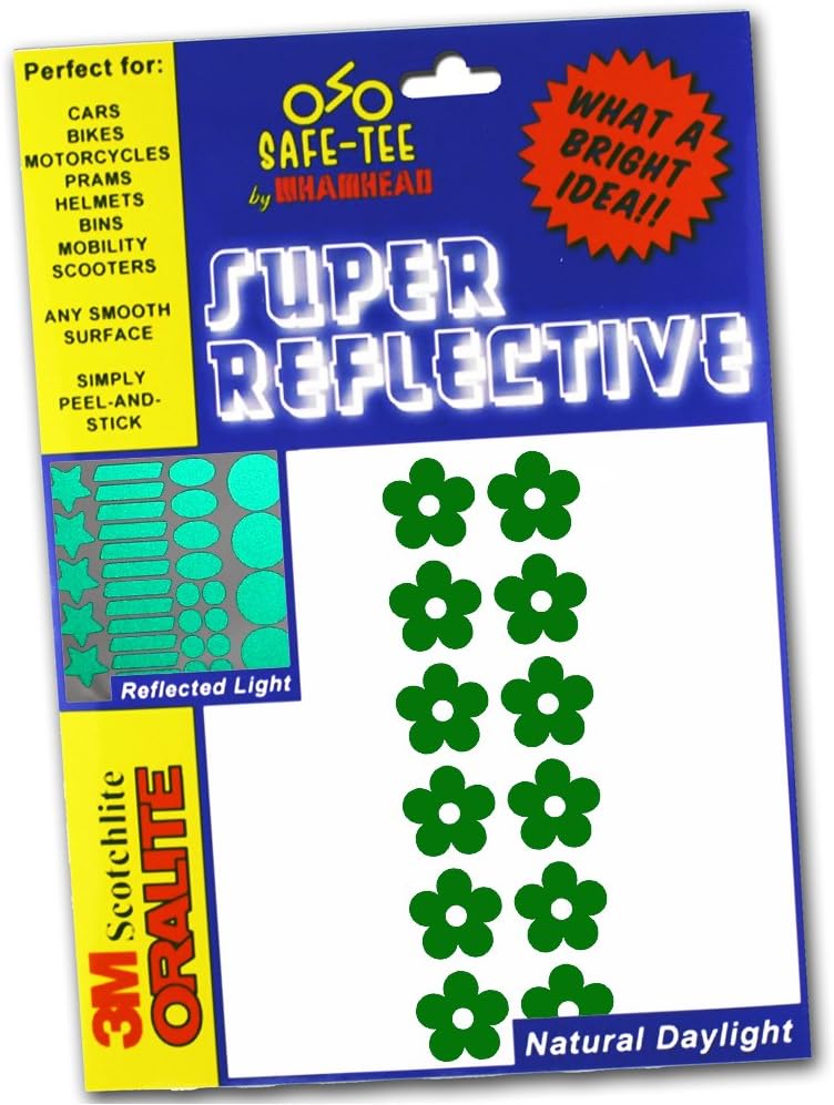 Safe-Tee Reflective GREEN FLOWER Safety Stickers