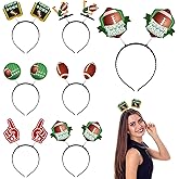 Wavyknot 6 Pcs American Football Headband Bowl Rugby Headbands Football Touch Down Photo Booth Props Headband Felt Head Boppers Cute for Bowl Game Day Party Tournament Decorations Supplies