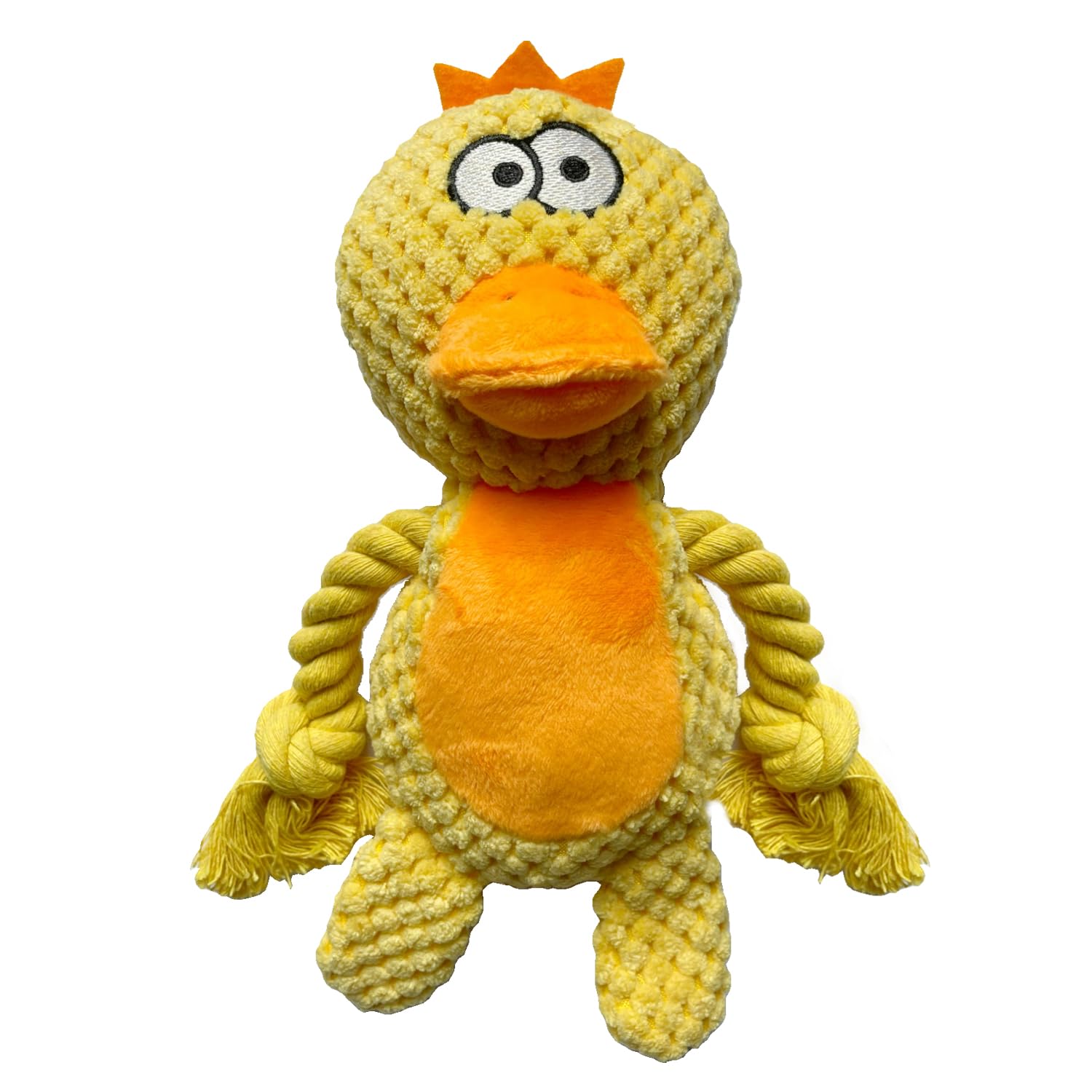 YUREMEEY Soft Plush Interactive Squeaky Toy - Fun Chew and Teething Toy for Small Medium Dogs Playing and Training - Duck