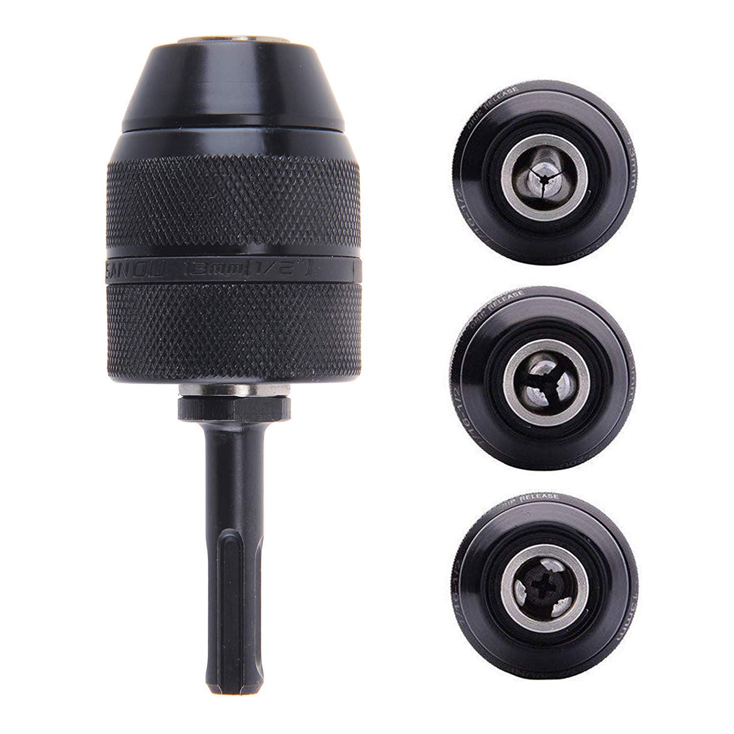2-13mm Heavy Duty 1/2-20 UNF Quick Change Keyless Drill Chuck Tool Release Conversion Tool SDS to Three-jaw Chuck Two-Hole Two-Slot Electric Hammer to Turn Electric Drill All-Metal Universal Chuck