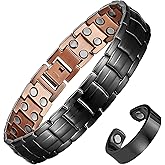 MagEnergy Mens Copper Magnetic Bracelets, 99.9% Pure Copper Bracelet with Double-Row Strength Magnets, Adjustable Jewelry with Sizing Tool