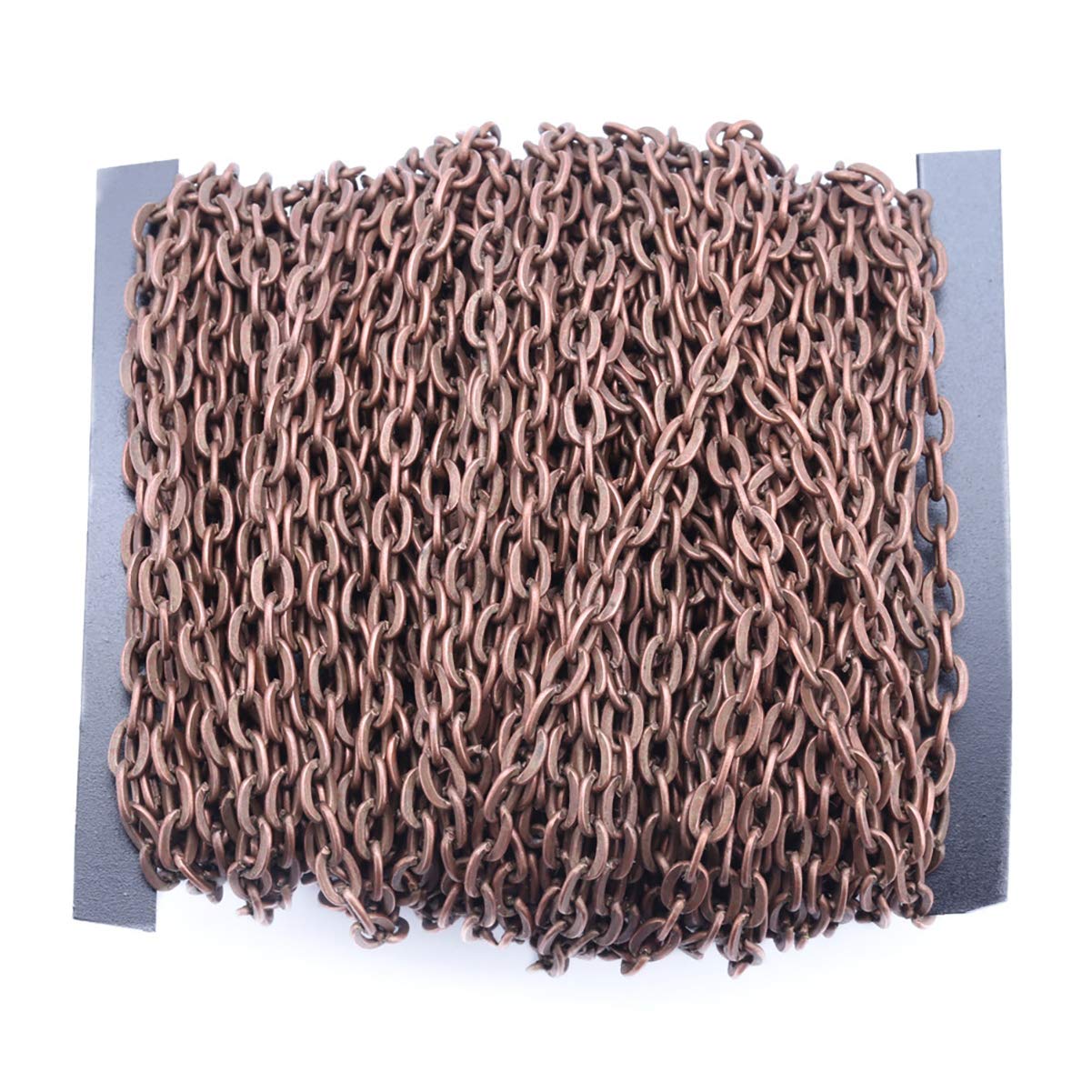 Fodattm 32.8 Feet Curb Chain Necklace Bulk Cable Twisted Cross Chain for Necklace Jewelry Accessories DIY Making (Red Copper, 2 x 3 mm)