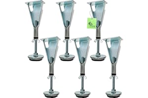 gb Home Collection Bed Frame Support Leg 6 pk, Steel Bed Center Leg Adjustable Height Bed Support Legs Adjustable, 6.5"-15", Bed Slats Support, Center Support, Bed Frame Legs for Queen, King Bed Legs