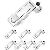 QWORK 8PCS Compression Latch Lock Trigger Latch Lock, Zinc Alloy Adjustable Lever Hand Operated Compression Latch Flush Silvers for Electrical Enclosures and Boats