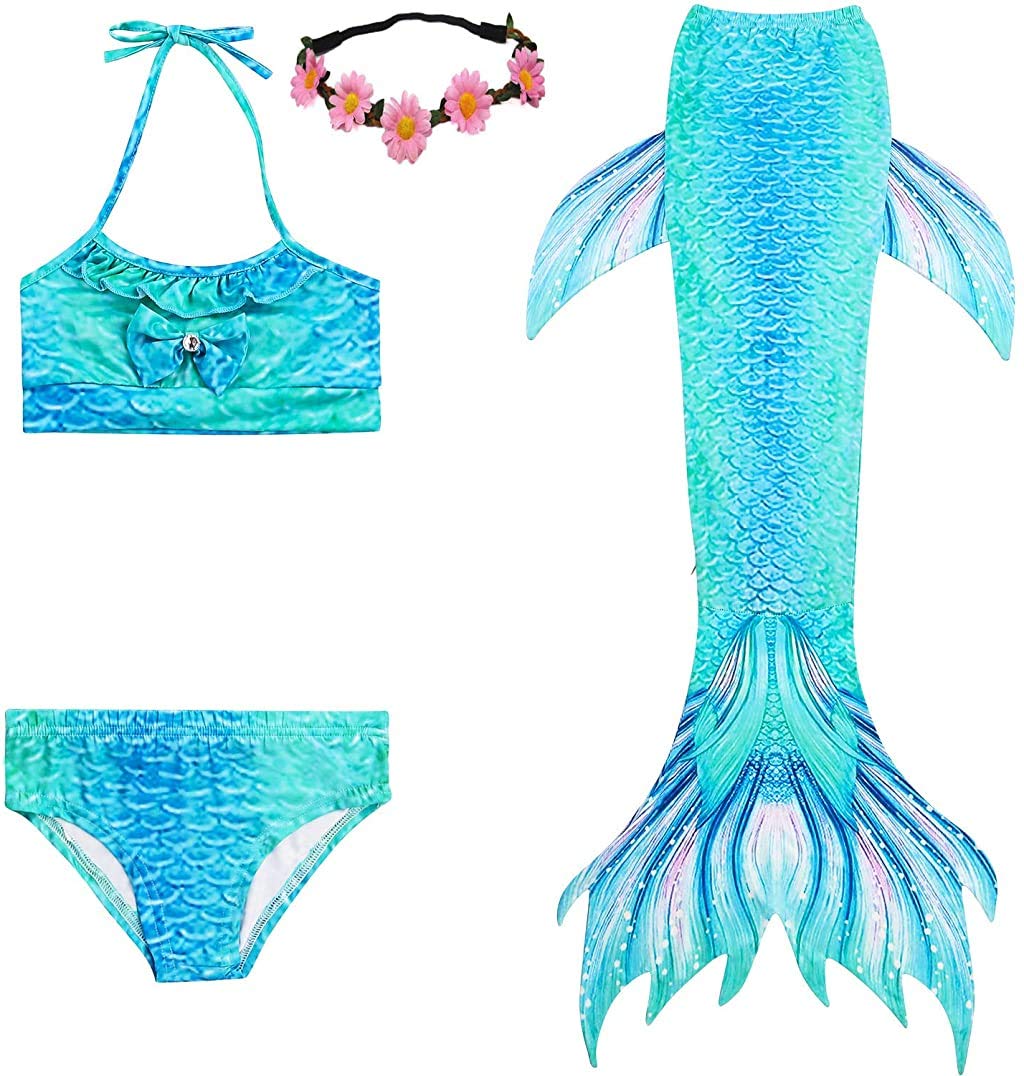 Kokowaii Fancy Girls' Standard Swimming Mermaid Tail Sets