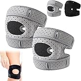 2Pcs Knee Brace, Patellar Pad Realign Knee Joint While You Move, Adjustable Tendon Support Sleeve Braces for Meniscus, Orthopedic, Knee Support for Athletes (Gray, Large)