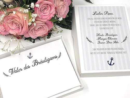 Hochzeit Geschenk Vater Des Brautigams Stofftaschentuch Fur Freudentranen Brautvater Amazon De Handmade