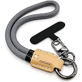 RONGBOER Handmade Cowhide Leather Phone Wrist Strap,Universal Adjustable Key Lanyard,Stylish Wristlet Keychains for Women&Men