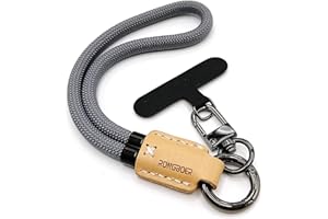 RONGBOER Handmade Cowhide Leather Phone Wrist Strap,Universal Adjustable Key Lanyard,Stylish Wristlet Keychains for Women&Men
