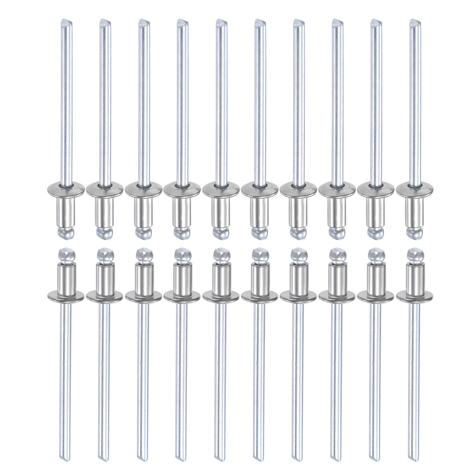 DTGN 3.2mm x 5mm (DXL) Blind Rivets - 100Pack - Good for Machinery Joining - 304 Stainless Steel Dome Open End Rivet