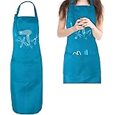 SynHHergyx Hairdresser Apron with 3 Pockets, Waterproof Hair Stylist Aprons with Rhinestone Tools, Hair Cutting Apron Adjustable Hairs Aprons for Stylist, Barber Salon Apronss for Women and Men, Blue