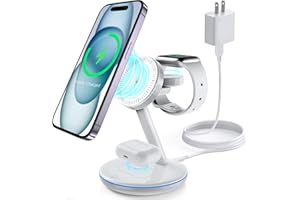 XEITIN 3 in 1 Charging Station for Apple Devices 18W Fast Mag-Safe Charger Stand Magnetic Wireless Charger Station for iPhone16 15 14 13 12 Pro/Pro Max/Plus/Mini AirPods 2/3/Pro iWatch Ultra/8/7/SE/6/5/4/3/2