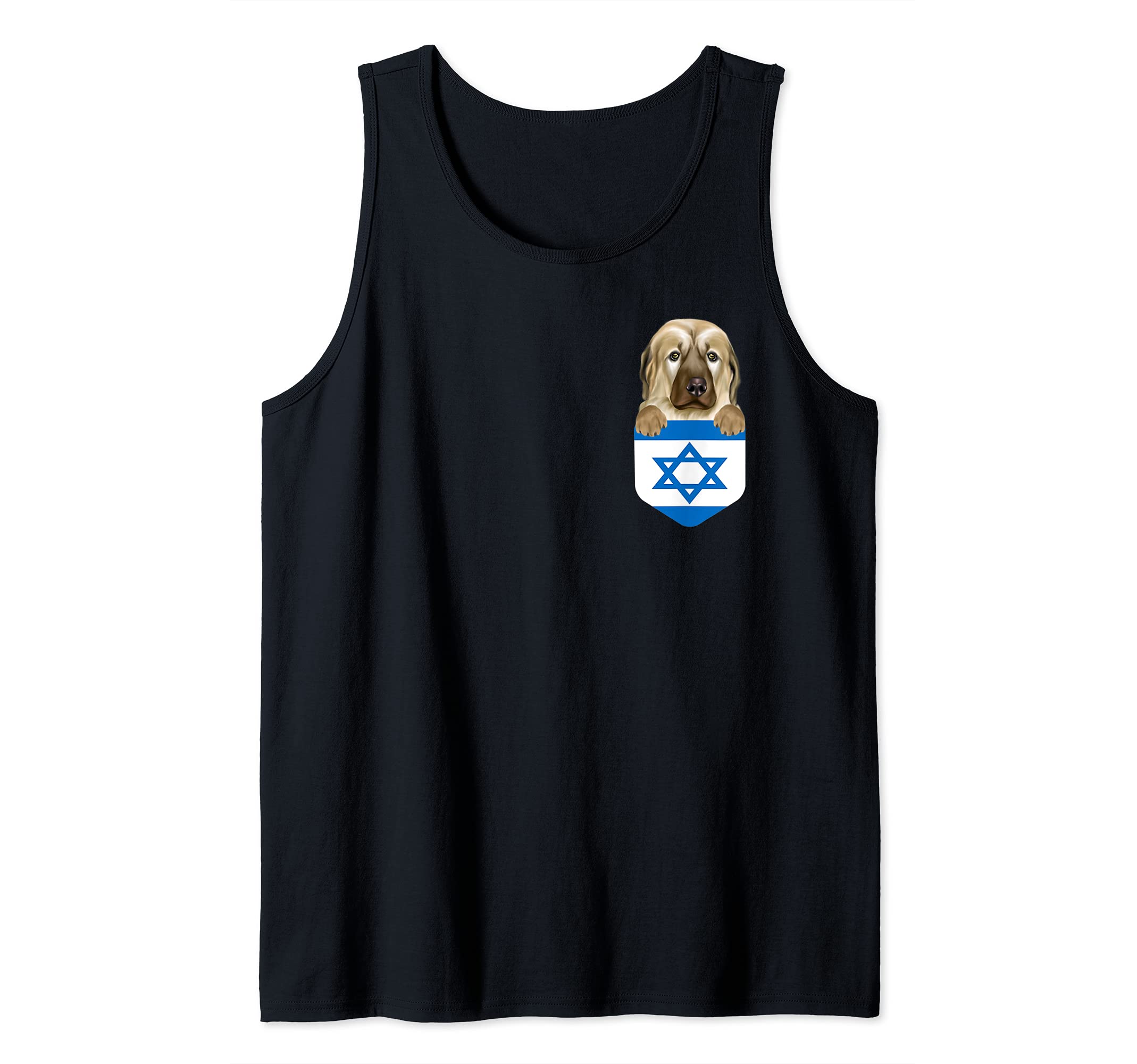 Israel Flag Anatolian Shepherd Dog Dog In Pocket Tank Top