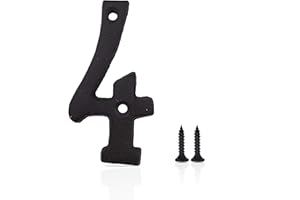 JERRYBABY 3 Inch House Numbers- Special Cast Iron Home Address Number- Easy Install (3 Inch High, 4)