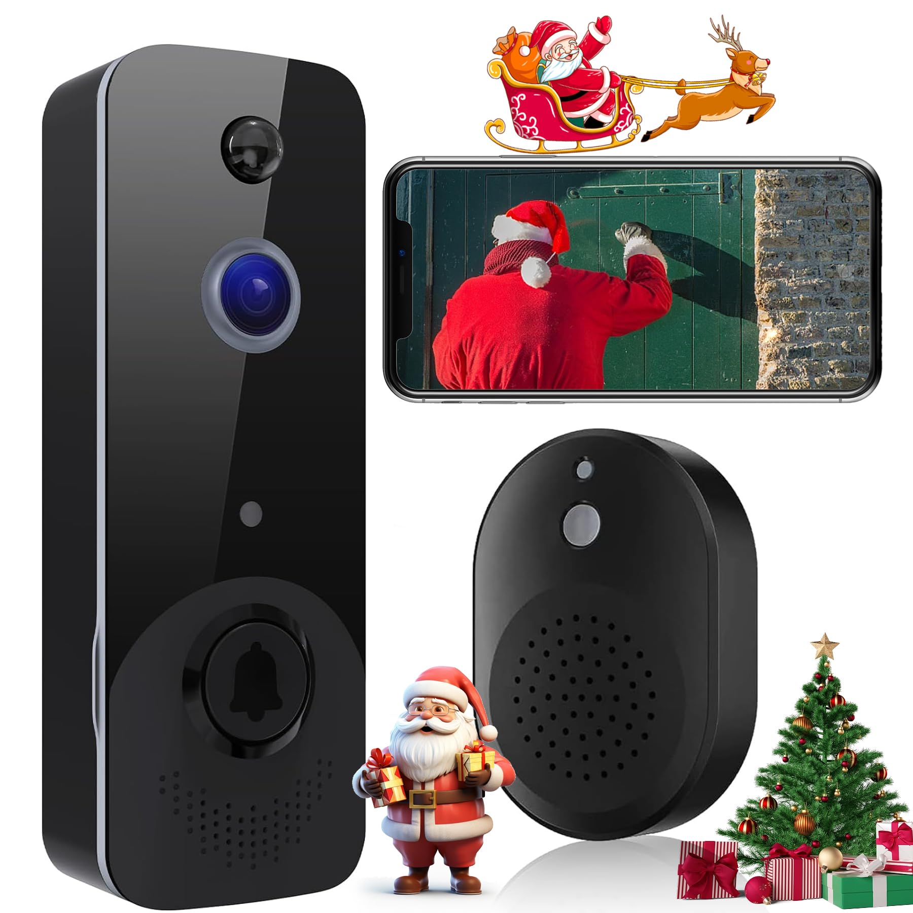 Housiwill video doorbell wireless, 1080p HD, two way audio, wide angle EU