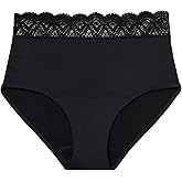 Thinx For All Leaks Hi-Waist Underwear, Holds up to 100ml or 6tbps or 1/4 Cup Worth of Liquid*, Light Absorbency Incontinence Underwear for Women, Feminine Care, BlackBerry, XXXL