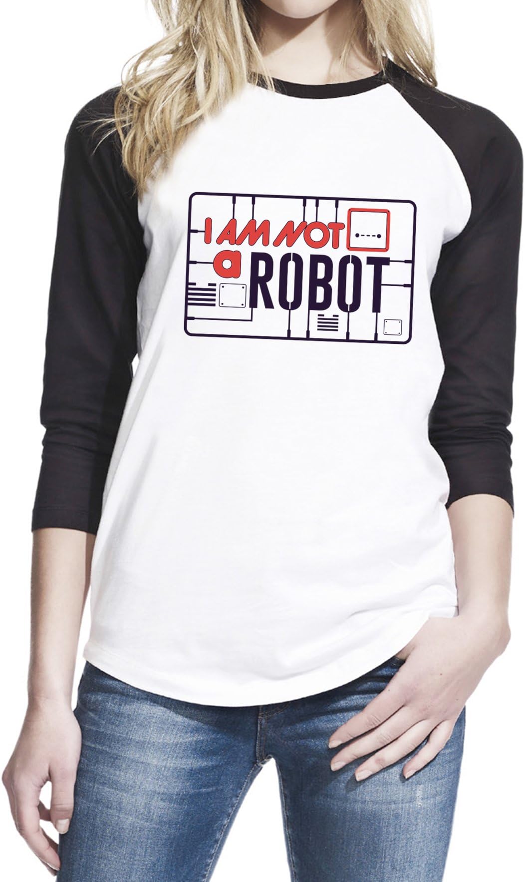 I'm Not A Robot Teen Women Baseball Shirt