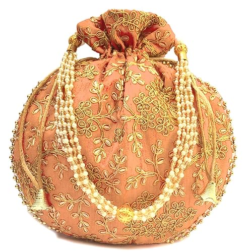 Shubh Shagun Women's Potli (SS-POTLI_P_Light Peach)