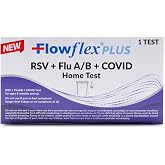 Flowflex Plus RSV + Flu A/B + COVID Home Test (1 Test) | 4-in-1 Home Test Kit, Rapid Results in 15 Minutes, OTC At-Home Antigen Test for Adults &amp; Children