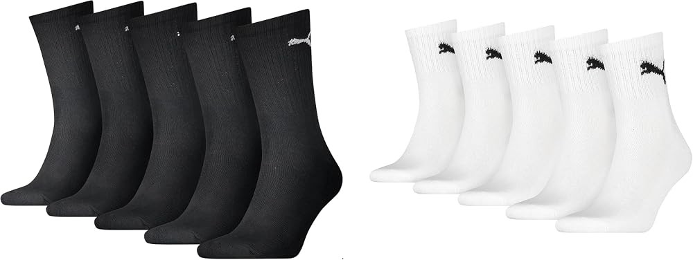PUMA Socken Schwarz Weiss 47-49 Five Pack Crew Socken