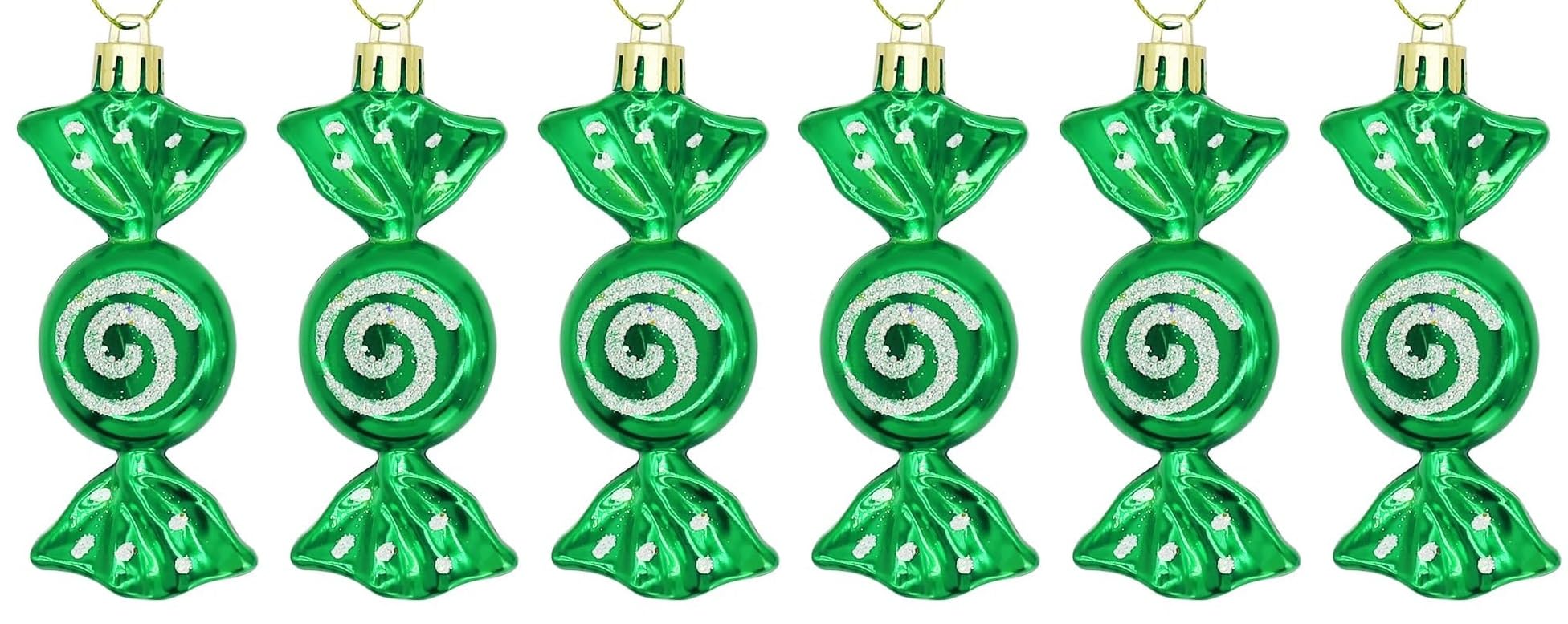 UKDeals Direct UKDD® Christmas Candy Decoration Candy Props Christmas Tree Hanging Ornament Candy Baubles 6pcs (Green)