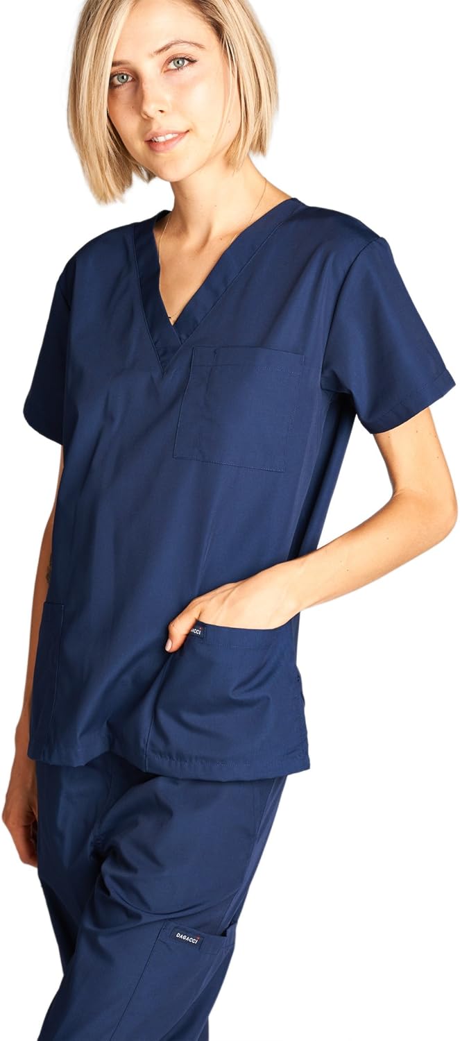 Dagacci Scrubs Medical Uniform Women and Man Scrubs Set Medical Scrubs Top and Pants: Medical Scrubs Apparel Sets: Clothing