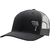 LINDO Trucker Hat [ Palm Tree Design ] for Men and Women: Mid Profile Cap with Breathable Mesh Back and Adjustable Snap