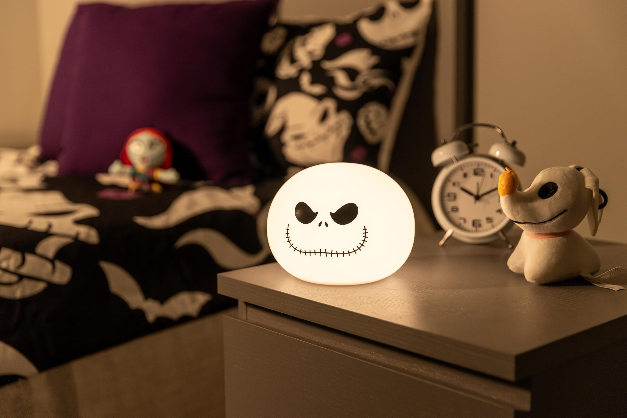 Photo 1 of Disney Jack Skellington Squishy Light - Color-Changing Night Light for Kids & Adults, USB/Battery Operated Dimmable Lamp, Halloween & Christmas, Perfect for Bedroom, Playroom, Living Room (82503)