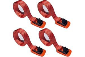 MAGARROW Lashing Straps with Cam Buckle Black (Orange with Soft Pad (4-Pack), 6.5 Feet)