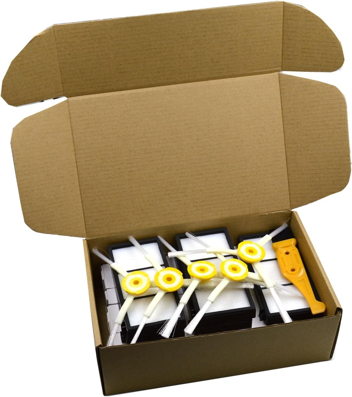 DerBlue Replacement Parts for iRobot Roomba 800 and 900 Series Vacuums, with 5 Pcs Hepa Filter, 5 Pcs 3-ArmedSide Brush, 2 Set Tangle-Free Debris Rollers -