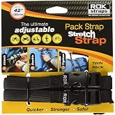 ROK Straps 10314 Adjustable Pack Stretch Straps for Motorcycle/ATV, Black, 42"