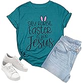 Easter Shirts for Women Christian Shirts Silly Rabbit Easter is for Jesus Shirt Easter Gift Graphic Casual Tee Tops