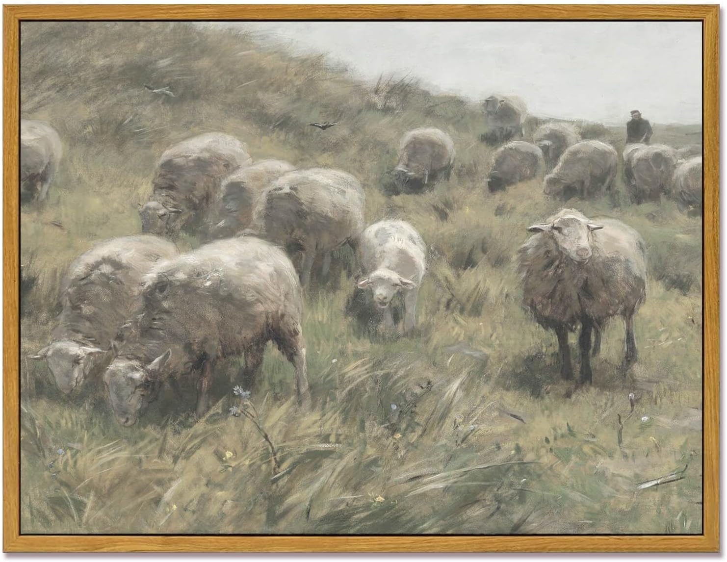 Wall Décor - WITCOLOR Framed Large Canvas Wall Art, 12×16in Vintage Wall Art Decor for Living Room Nature Landscape Farmhouse Wood Wall Art Prints Classical Scenery Painting for Bedroom Office Home Decoration