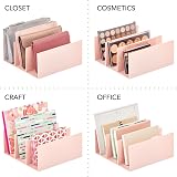mDesign Clutch Bag Organiser – Light Pink, 5 Slots for Handbags view 3