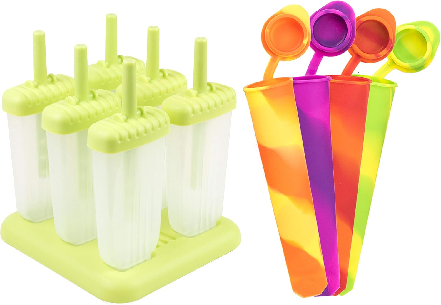 Ice Lolly Moulds Popsicle Ice Pop Silicone Moulds Premium Multi Colour
