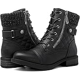 GLOBALWIN Women's Ankle Booties Fashion Combat Boots Fall Boots For Women Comfortable Low Heel